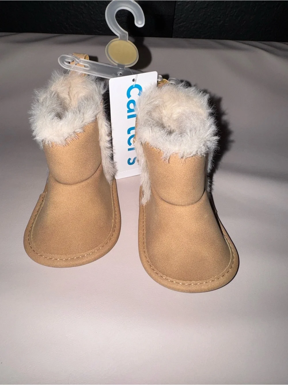 NWT Carter's Tan Faux Fur Baby Boots